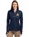 Seattle Mariners Cooperstown Cutter & Buck Traverse Stretch Eco Quarter Zip Womens Pullover Liberty Navy Front Thumbnail Image
