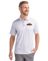 San Francisco Giants Cooperstown Cutter & Buck Pike Double Dot Print Stretch Mens Big and Tall Polo Charcoal Front Thumbnail Image