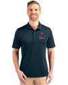 St. Louis Cardinals Cooperstown Cutter & Buck Prospect Eco Textured Stretch Recycled Mens Short Sleeve Polo Navy Blue Front Thumbnail Image