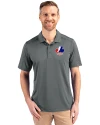 Montreal Expos Cooperstown Cutter & Buck Prospect Eco Textured Stretch Recycled Mens Short Sleeve Polo Elemental Grey Front Thumbnail Image