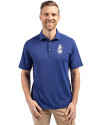 Chicago Cubs Cooperstown Cutter & Buck Virtue Eco Pique Recycled Mens Big and Tall Polo Tour Blue Front Thumbnail Image