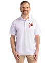 New York Yankees Cooperstown Cutter & Buck Virtue Eco Pique Recycled Mens Big and Tall Polo White Front Thumbnail Image