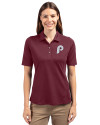 Philadelphia Phillies Cooperstown Cutter & Buck Virtue Eco Pique Recycled Womens Polo Chutney Front Thumbnail Image