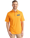 New York Mets Cooperstown Cutter & Buck Virtue Eco Pique Recycled Mens Polo Orange Burst Front Thumbnail Image