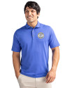 Milwaukee Brewers Cooperstown Cutter & Buck Virtue Eco Pique Recycled Mens Polo Chelan Blue Front Thumbnail Image