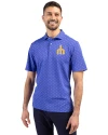 Seattle Mariners Cooperstown Cutter & Buck Virtue Eco Pique Tile Print Recycled Mens Polo Chelan Blue Front Thumbnail Image