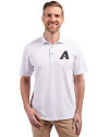 Arizona Diamondbacks Cooperstown Cutter & Buck Virtue Eco Pique Tile Print Recycled Mens Polo White Front Thumbnail Image