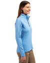 Kansas City Royals Cooperstown Cutter & Buck Adapt Eco Knit Stretch Recycled Womens Half Zip Pullover Atlas Light Blue Side Thumbnail Image