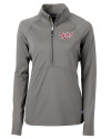 Minnesota Twins Cooperstown Cutter & Buck Adapt Eco Knit Stretch Recycled Womens Half Zip Pullover Elemental Grey Mannequin Thumbnail Image