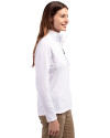 Montreal Expos Cooperstown Cutter & Buck Adapt Eco Knit Stretch Recycled Womens Half Zip Pullover White Side Thumbnail Image