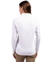 Montreal Expos Cooperstown Cutter & Buck Adapt Eco Knit Stretch Recycled Womens Half Zip Pullover White Back Thumbnail Image