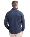 Detroit Tigers Cooperstown Cutter & Buck Adapt Eco Knit Hybrid Recycled Mens Quarter Zip Navy Blue Back Thumbnail Image