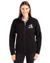 Chicago White Sox Cooperstown Cutter & Buck Cascade Eco Fleece Womens Full Zip Jacket Black Front Thumbnail Image