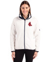Boston Red Sox Cooperstown Cutter & Buck Cascade Eco Fleece Womens Full Zip Jacket Shell/Navy Blue Front Thumbnail Image