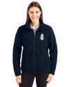 Chicago Cubs Cooperstown Cutter & Buck Cascade Eco Fleece Womens Full Zip Jacket Navy Blue Front Thumbnail Image