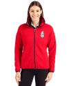 Chicago Cubs Cooperstown Cutter & Buck Cascade Eco Fleece Womens Full Zip Jacket Red/Navy Blue Front Thumbnail Image