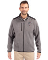 Cincinnati Reds Cooperstown Cutter & Buck Cascade Eco Fleece Mens Full Zip Jacket Elemental Grey/Black Front Thumbnail Image