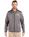 Milwaukee Brewers Cooperstown Cutter & Buck Cascade Eco Fleece Mens Full Zip Jacket Elemental Grey/Black Front Thumbnail Image