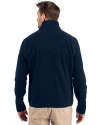 Detroit Tigers Cooperstown Cutter & Buck Cascade Eco Sherpa Fleece Mens Big & Tall Quarter Zip Jacket Navy Blue Back Thumbnail Image