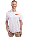 Pittsburgh Pirates Cooperstown Cutter & Buck Virtue Eco Pique Tile Print Recycled Mens Big & Tall Polo White Front Thumbnail Image