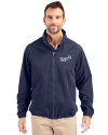 Kansas City Royals Cooperstown Cutter & Buck Charter Eco Knit Recycled Big & Tall Full-Zip Jacket Navy Blue Front Thumbnail Image