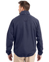 San Diego Padres Cooperstown Cutter & Buck Charter Eco Knit Recycled Big & Tall Full-Zip Jacket Navy Blue Back Thumbnail Image