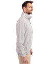 San Diego Padres Cooperstown Cutter & Buck Charter Eco Knit Recycled Big & Tall Full-Zip Jacket Polished Medium Gray Side Thumbnail Image