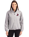 St. Louis Cardinals Cooperstown Cutter & Buck Charter Eco Recycled Womens Full-Zip Jacket Polished Medium Gray Front Thumbnail Image