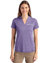 Colorado Rockies Cooperstown Cutter & Buck Forge Eco Heathered Stretch Womens Blade Top College Purple Heather Front Thumbnail Image