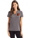 Baltimore Orioles Cooperstown Cutter & Buck Forge Eco Heathered Stretch Womens Blade Top Dark Black Heather Front Thumbnail Image