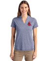 Boston Red Sox Cooperstown Cutter & Buck Forge Eco Heathered Stretch Womens Blade Top Indigo Heather Front Thumbnail Image