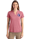 Texas Rangers Cooperstown Cutter & Buck Forge Eco Heathered Stretch Womens Blade Top Cardinal Red Heather Front Thumbnail Image