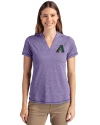 View image 4: Arizona Diamondbacks Cooperstown Cutter & Buck Forge Recycled Four-Way Stretch Heathered Womens Blade Top College Purple Heather Front