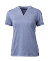 Chicago Cubs Cooperstown Cutter & Buck Forge Eco Heathered Stretch Womens Blade Top Indigo Heather Mannequin Thumbnail Image