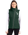 Athletics Cooperstown Cutter & Buck Mainsail Sweater Knit Womens Asymmetrical Vest Hunter Heather Front Thumbnail Image