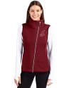 Cleveland Indians Cooperstown Cutter & Buck Mainsail Sweater Knit Womens Asymmetrical Vest Cardinal Red Heather Front Thumbnail Image
