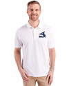 Chicago White Sox Cooperstown Cutter & Buck Advantage Eco Tri-Blend Pique Mens Big and Tall Polo White Front Thumbnail Image