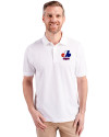 Montreal Expos Cooperstown Cutter & Buck Advantage Eco Tri-Blend Pique Mens Big and Tall Polo White Front Thumbnail Image