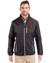 Baltimore Orioles Cooperstown Cutter & Buck Rainier PrimaLoft® Mens Eco Insulated Full Zip Puffer Jacket Black Front Thumbnail Image
