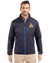 View image 4: Seattle Mariners Cooperstown Cutter & Buck Rainier Recycled Insulated Puffer Mens Full Zip Jacket Dark Navy Front