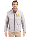 Seattle Mariners Cooperstown Cutter & Buck Rainier PrimaLoft® Mens Eco Insulated Full Zip Puffer Jacket Polished Medium Gray Front Thumbnail Image