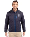 Chicago Cubs Cooperstown Cutter & Buck Rainier PrimaLoft® Mens Eco Insulated Full Zip Puffer Jacket Dark Navy Front Thumbnail Image