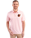 Baltimore Orioles Cooperstown Cutter & Buck Pike Double Dot Print Stretch Mens Polo College Orange Front Thumbnail Image