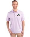 Arizona Diamondbacks Cooperstown Cutter & Buck Pike Double Dot Print Stretch Mens Polo College Purple Front Thumbnail Image