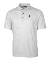 Chicago Cubs Cooperstown Cutter & Buck Pike Double Dot Print Stretch Mens Polo Charcoal Mannequin Thumbnail Image
