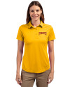 Pittsburgh Pirates Cooperstown Cutter & Buck Prospect Eco Textured Stretch Recycled Womens Short Sleeve Polo College Gold Front Thumbnail Image