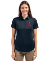 Boston Red Sox Cooperstown Cutter & Buck Prospect Eco Textured Stretch Recycled Womens Short Sleeve Polo Navy Blue Front Thumbnail Image
