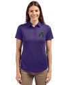 Arizona Diamondbacks Cooperstown Cutter & Buck Prospect Eco Textured Stretch Recycled Womens Short Sleeve Polo College Purple Front Thumbnail Image