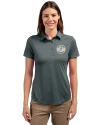 Milwaukee Brewers Cooperstown Cutter & Buck Prospect Eco Textured Stretch Recycled Womens Short Sleeve Polo Elemental Grey Front Thumbnail Image