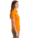 San Diego Padres Cooperstown Cutter & Buck Prospect Eco Textured Stretch Recycled Womens Short Sleeve Polo Orange Burst Side Thumbnail Image